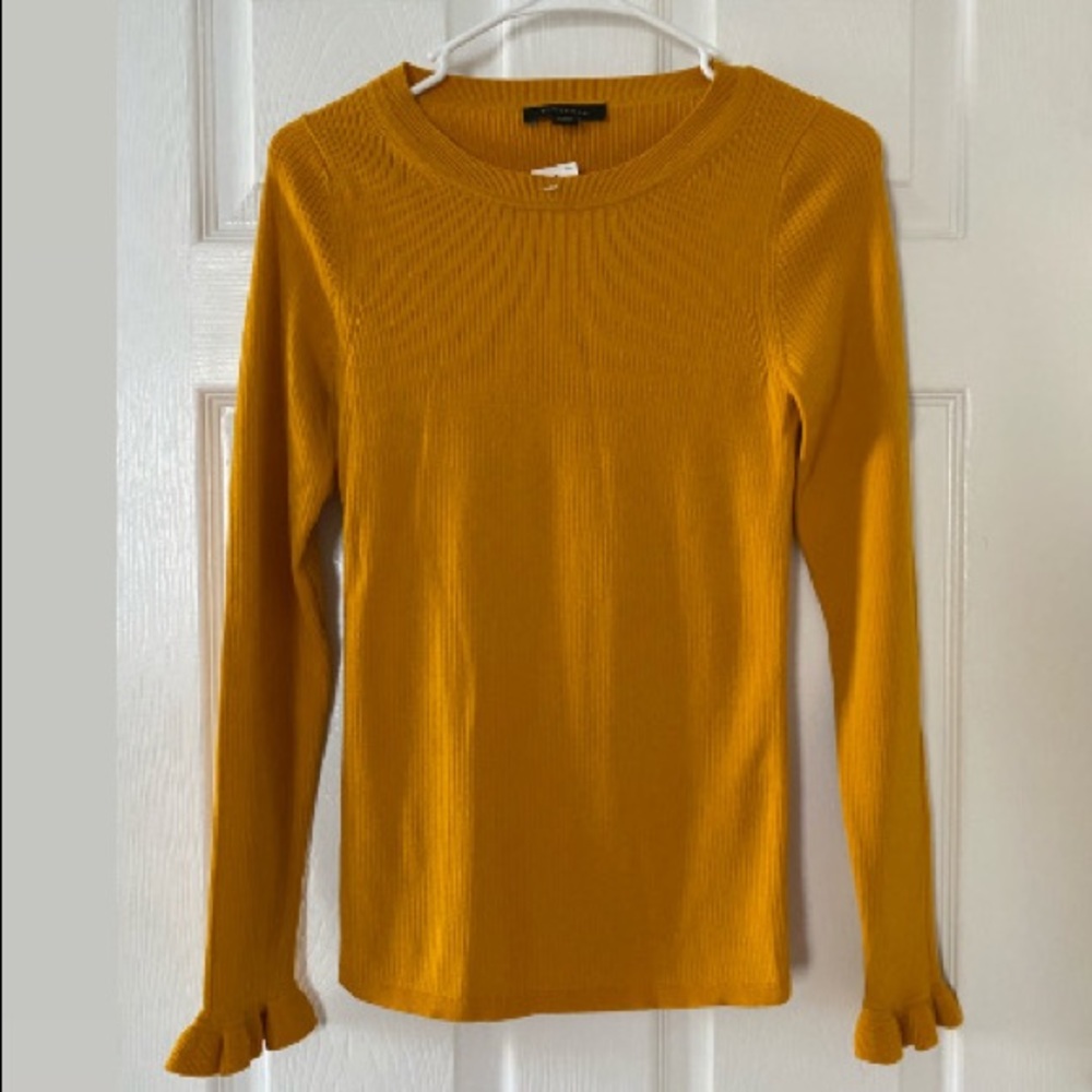 NWT Ann Taylor Ribbed Ruffle Sweater